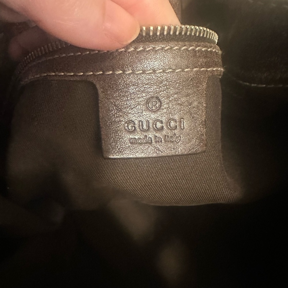 GUCCI VINTAGE POSITANO MONOGRAMMED LEATHER TOTE - Picture 8 of 10